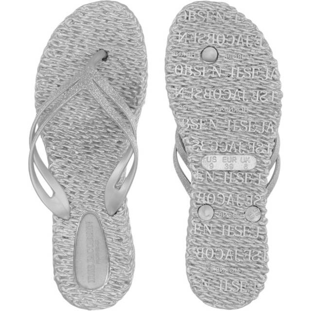 Ilse Jacobsen - Cheerful 13 - Silverfärgade flip flop med glitterremmar storlek 36 Sandaler (36)