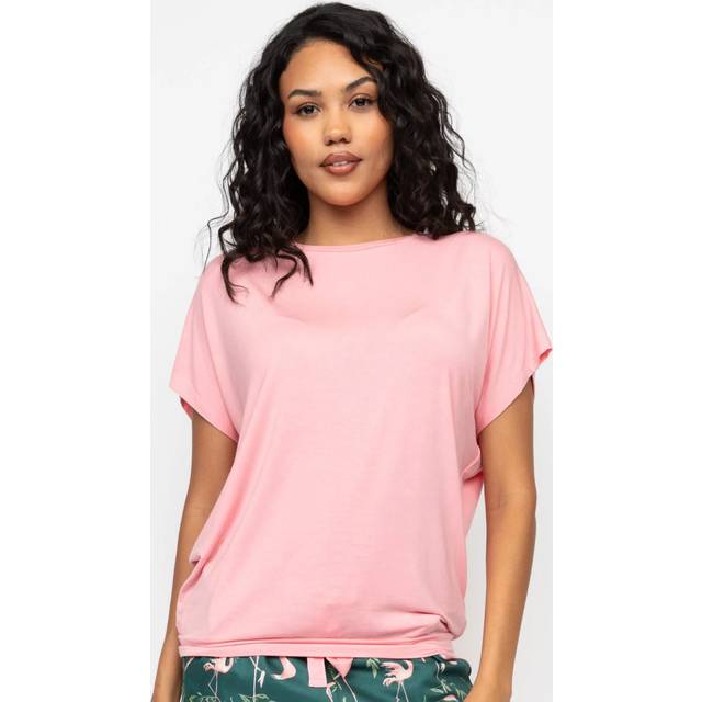 Cyberjammies Ivy Slouch Jersey Pyjama Top, Salmon Pink