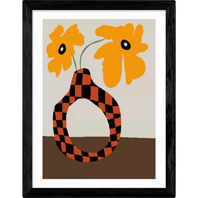 EAST END PRINTS Miho Art Studio 'Modern Pottery & Flower' Framed Print