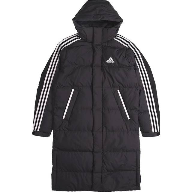 adidas 3ST Long Coat Sports Hooded Down Jacket Men Black GF0070 - XS