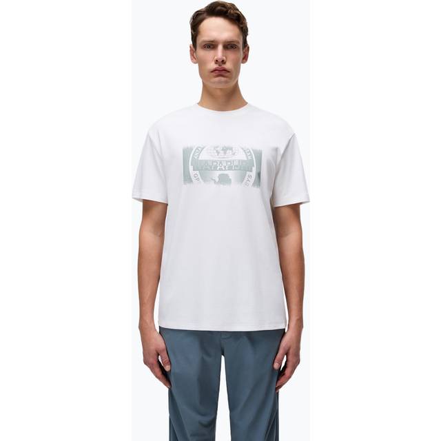 Men's Napapijri S Vanni Graphic T-Shirt White - Size: Regular/36