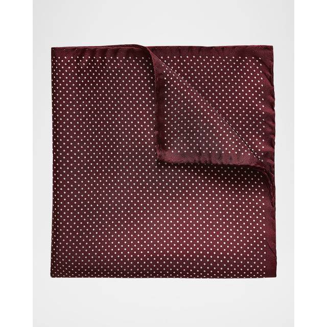 Eton Mens Red Polka-dot Silk Pocket Square 1 Size - RED