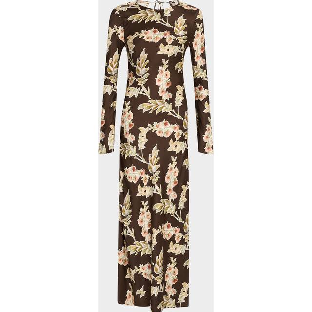 Faroe Bias-Cut Maxi Dress - JARDIN FLR CHOCOLATE - Medium