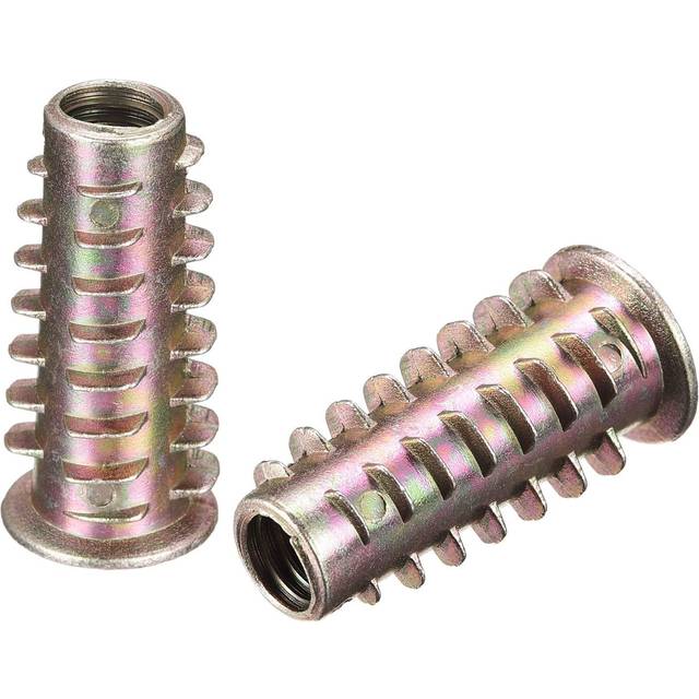 M6x25mm furniture screw-in nut zinc alloy threaded insert nuts for wood 8pcs