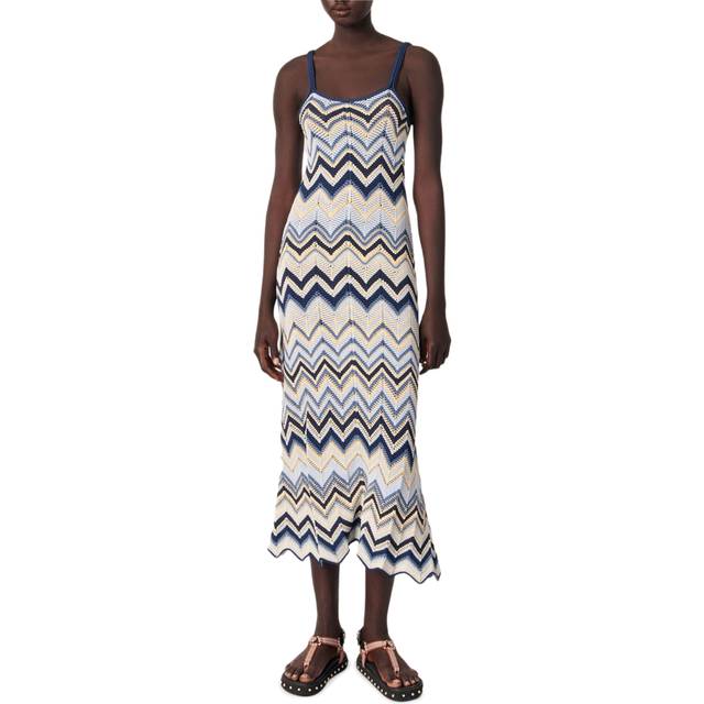 Robe Longue En Crochet - Multicolore - Maje -  Matière principale: 56% viscose, 35% polyamide, 5% polyester, 3% fibres métallisées, 1% elasthanneTressage: 65% viscose, 35% polyamide - Prêt-à-porter > Robes > Robes longues