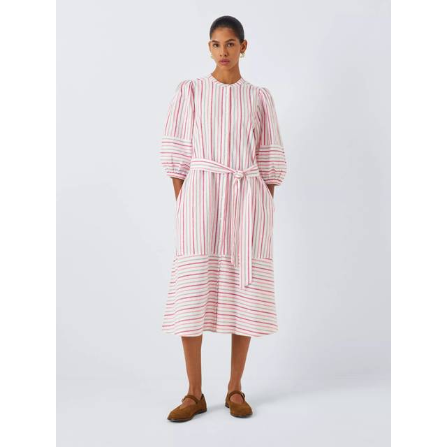 Barbour womens cotton thea midi shirt dress - multi stripe - size 14