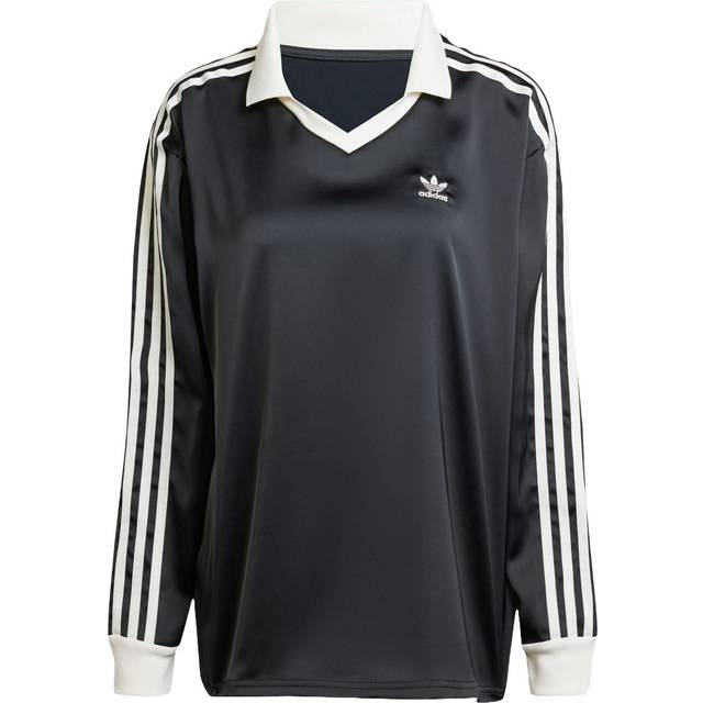 (WMNS) adidas 3-Stripes Satin Long Sleeve T-shirt Asia Sizing 'Black' IR6099 - XXS