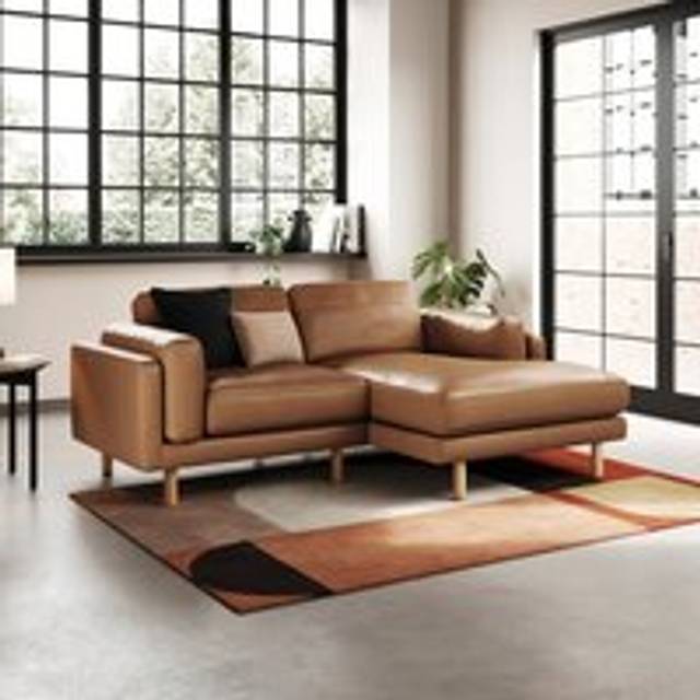 Newton Classic Leather Corner Chaise Sofa - Classic Leather Tan