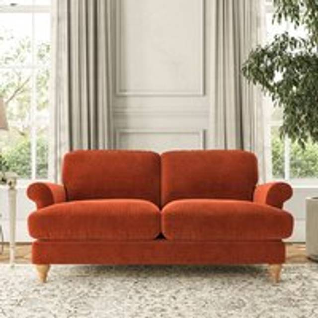 Evie Large 2 Seater Sofa - Luxury Velvet Orange Umber