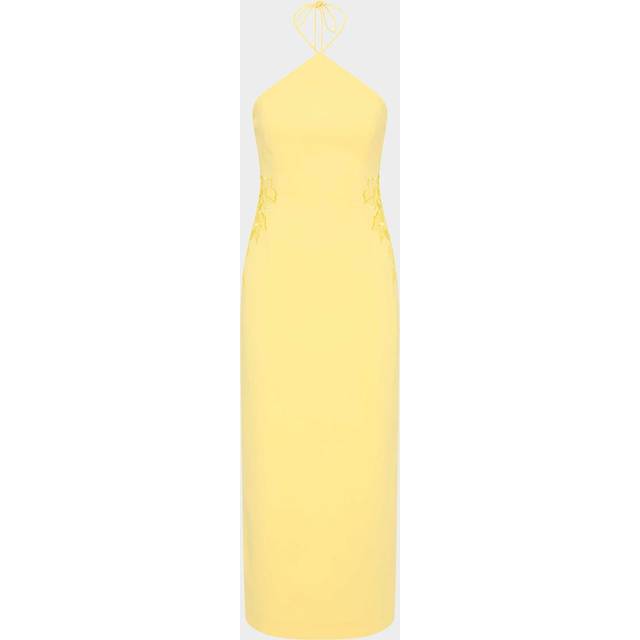 Lulu Floral Lace Halter Midi Dress - POPCORN - 10