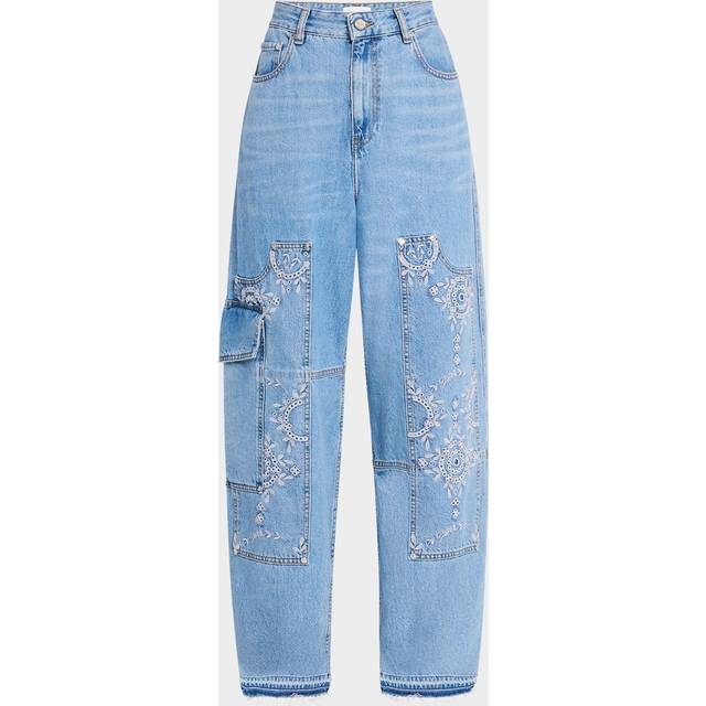 Broderie Anglaise Carpenter Jeans - LIGHT BLUE STONE - 33