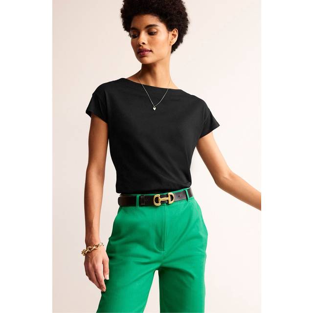 Boden Super Soft Boat Neck T-Shirt, Black