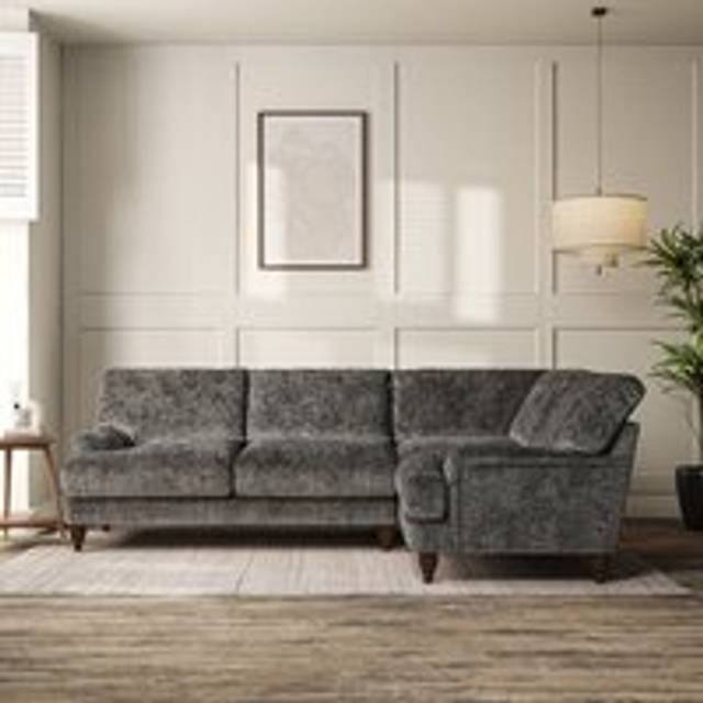 Darwin 4 Seater Corner Sofa - Chunky Chenille Charcoal