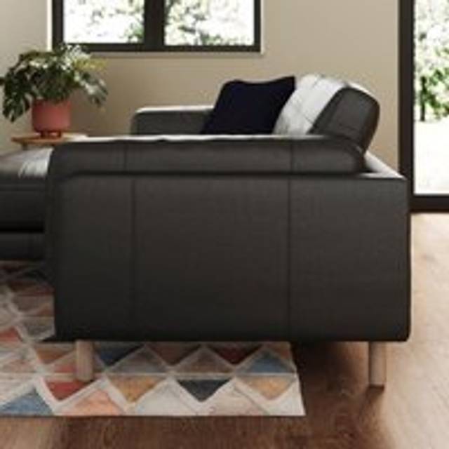 Newton Vintage Leather Corner Chaise Sofa - Vintage Leather Black
