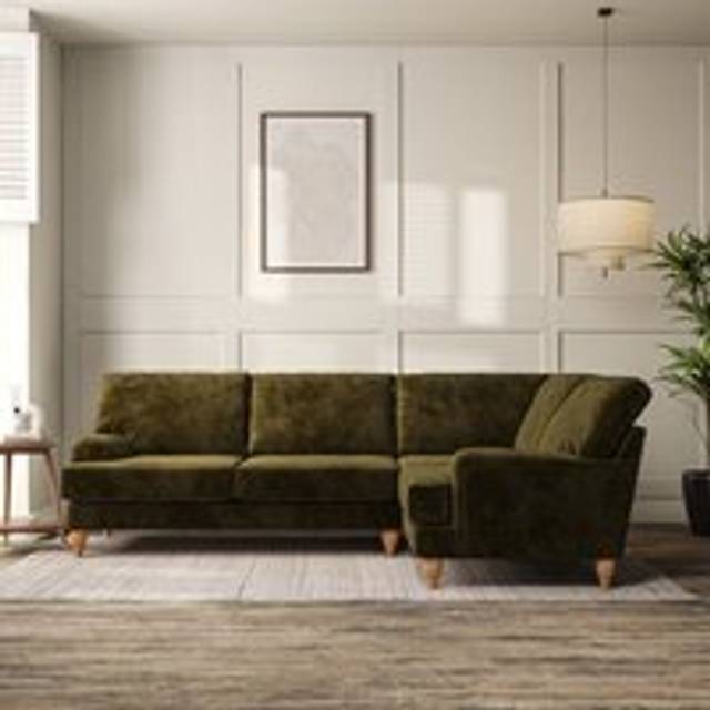 Darwin 4 Seater Corner Sofa - Luxury Chenille Olive