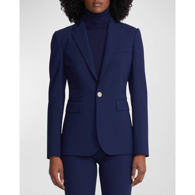 Parker One-Button Wool Jacket - NAVY - 4
