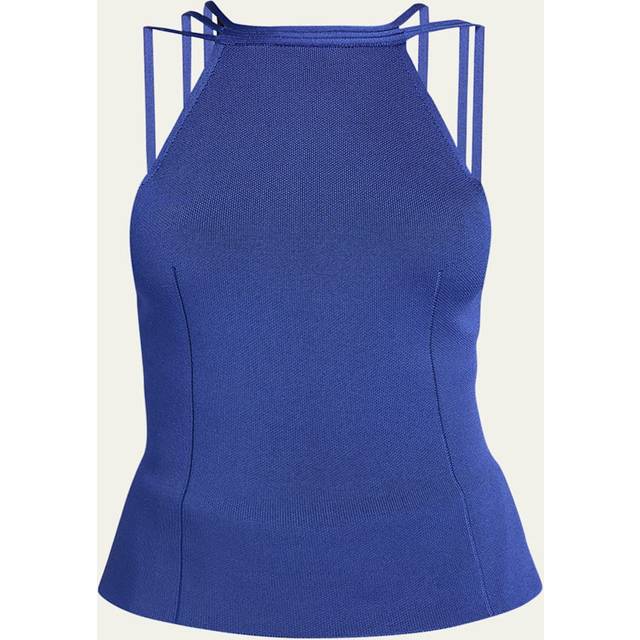 High-Neck Strappy Tank Top - BLUE - 42 IT (6 US)