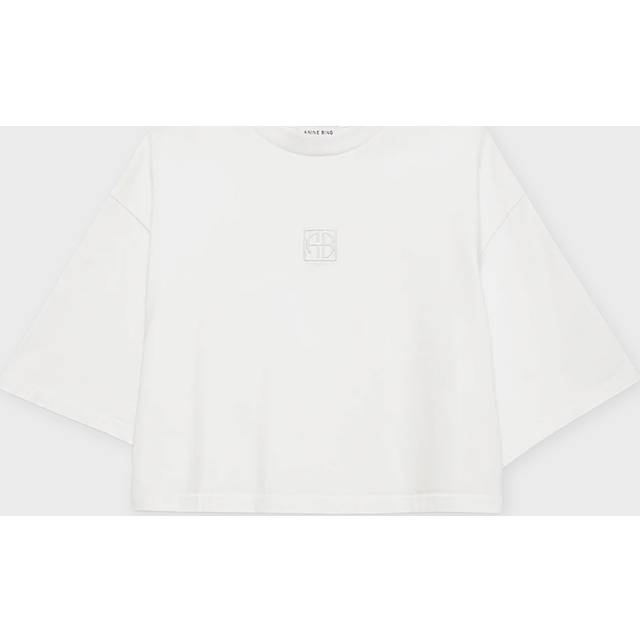 Myers Cropped Tee Framed Monogram - Ivory M