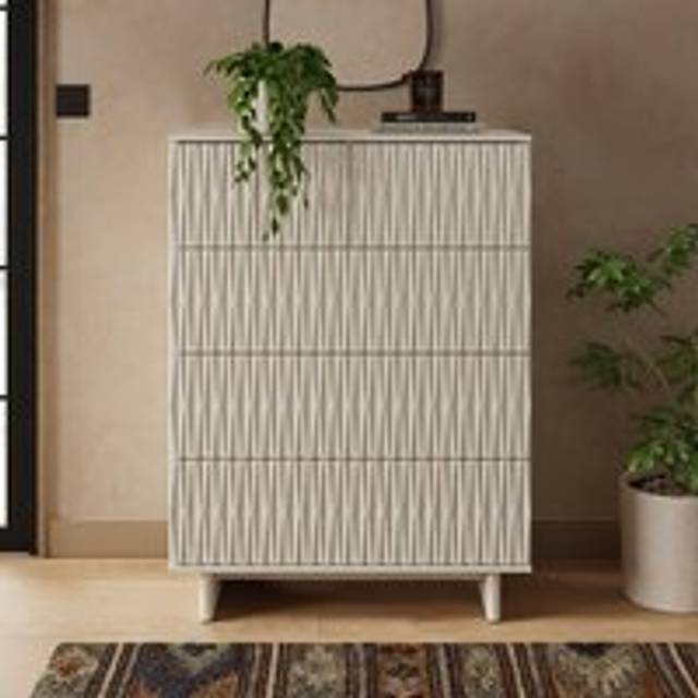 Inga 5 Drawer Chest - Whitewashed Wood