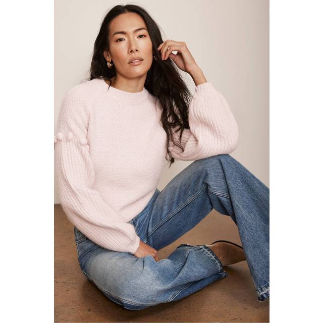 Mint Velvet Bobble Knit Jumper, Pink Light