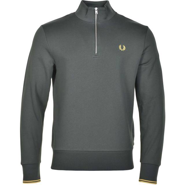 FRED PERRY Half Zip Sweatshirt |Khaki green |L