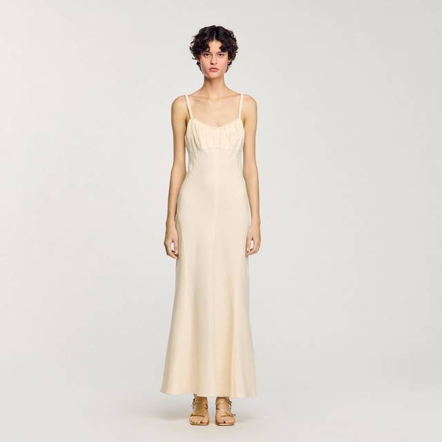 Robe longue à bretelles - Ecru - 34