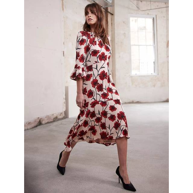Mint Velvet Floral Ruffle Hem Midi Dress