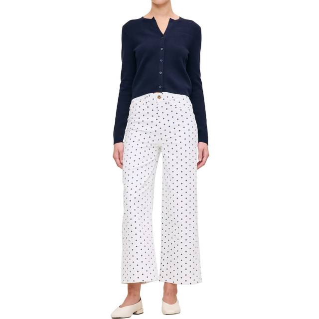 DL1961 Hepburn High Rise Ankle Wide Leg Jeans in Marine Dots