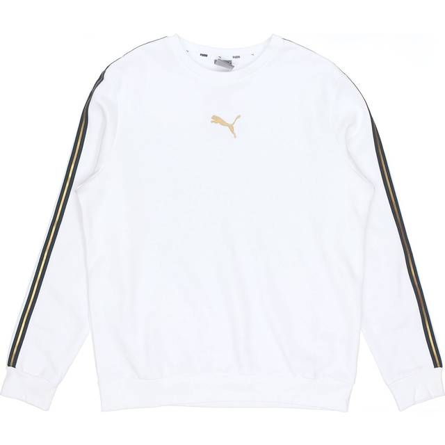 PUMA Metallic Nights Crew Sweatshirt 'White Black Gold' - white - XL