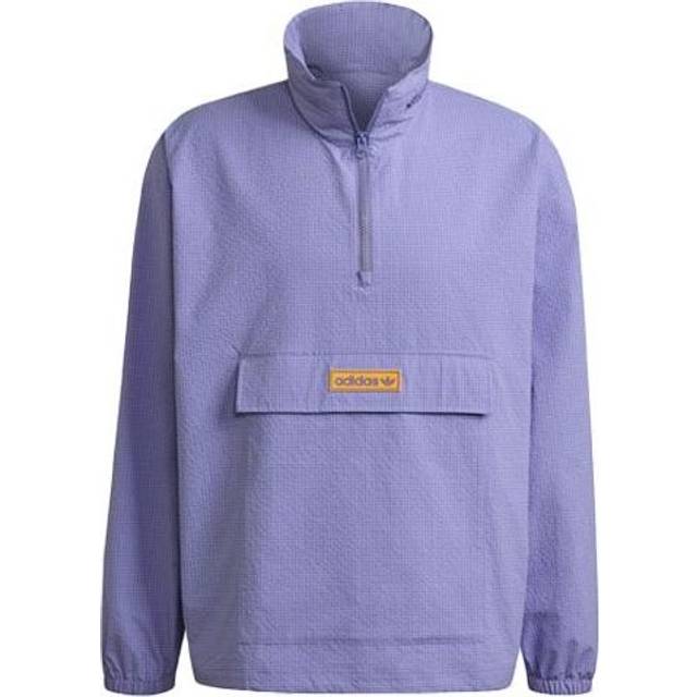 adidas originals Quarter Zip Casual Sports Half Zipper Hooded Jacket Purple HB1822 - Lavender
