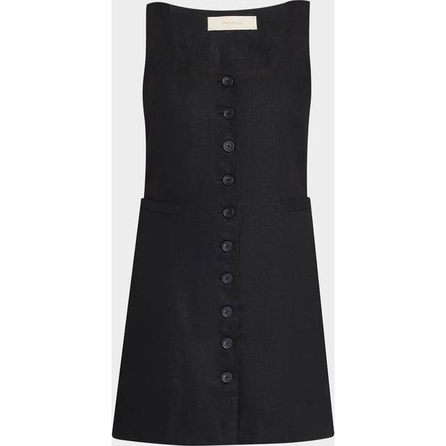 Jacques Linen Mini Dress - BLACK - X-Small
