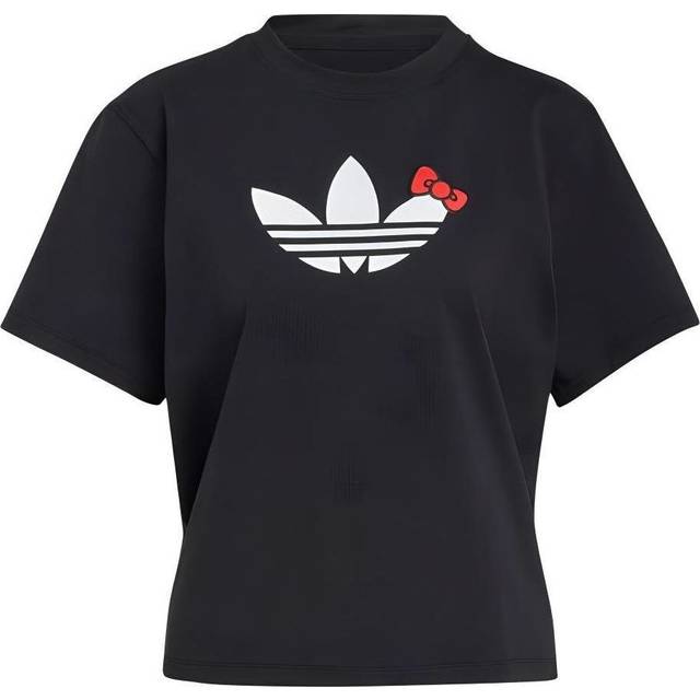 (WMNS) adidas Originals Hello Kitty T-Shirt Asia Sizing 'Black White' IX7878 - Black/White