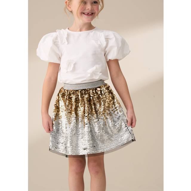 Angel & Rocket Kids' Sequin Skirt, Gold/Silver