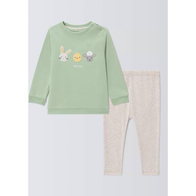 John Lewis Baby Easter Sweatshirt and Leggings Set, Green
