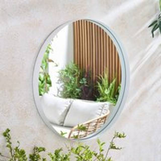 New York Round Wall Mirror - White