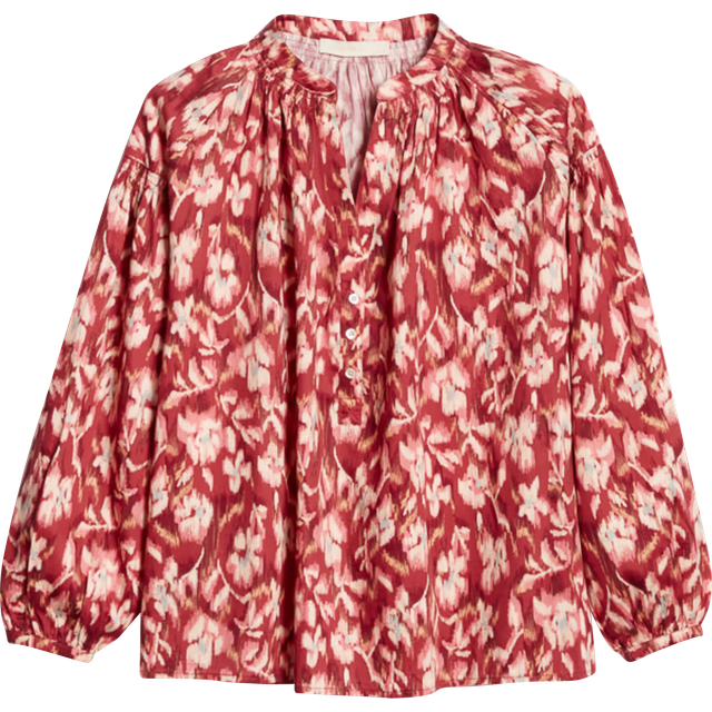 Nipoa Ruched Floral-Print Cotton Top - FLORAL - 38 FR (6 US)