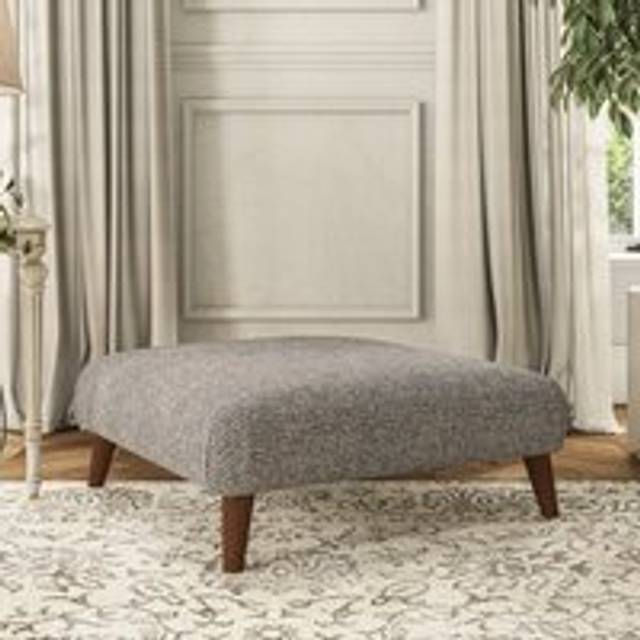 Evelyn Footstool - Chunky Weave Charcoal