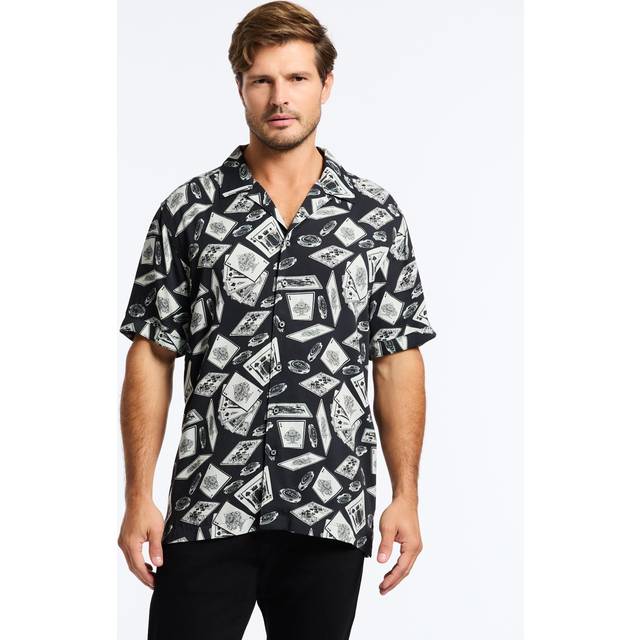 Robert Graham Robert Graham Full House Short Sleeve Button Down Shirt - BLACK (2XL)