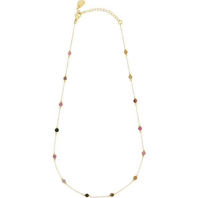 Estella Bartlett Strength Tourmaline Stainless Steel Paper Link Necklace, Gold