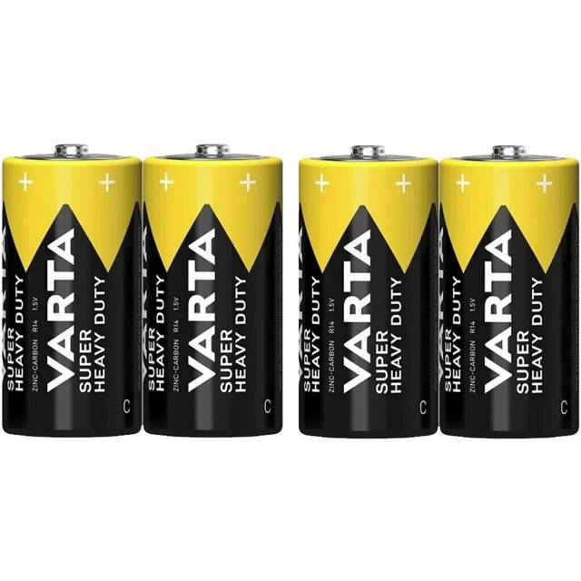 4 x varta c super heavy duty zinc batteries lr14 r14 mx1400 am2 e93 mn1400 baby