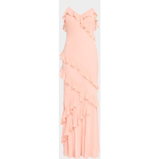 Rialto Asymmetric Ruffle Maxi Dress - PEACH BLISS - 8