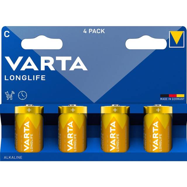 Batteri R14 (C) Varta VARTA Longlife C Blister 4 Alkaliskt 1.5 V 4 st