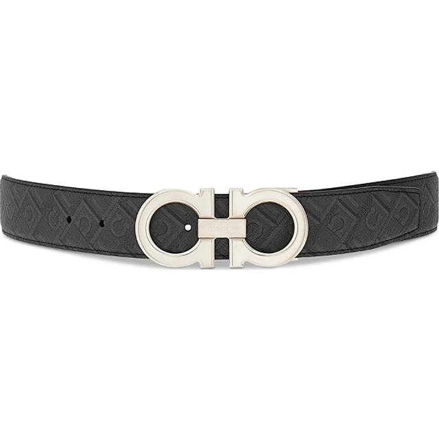 Ferragamo Men Reversible and adjustable Gancini belt Black