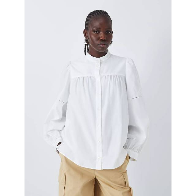 Weekend MaxMara Ribaldo Cotton Embroidered Shirt, White