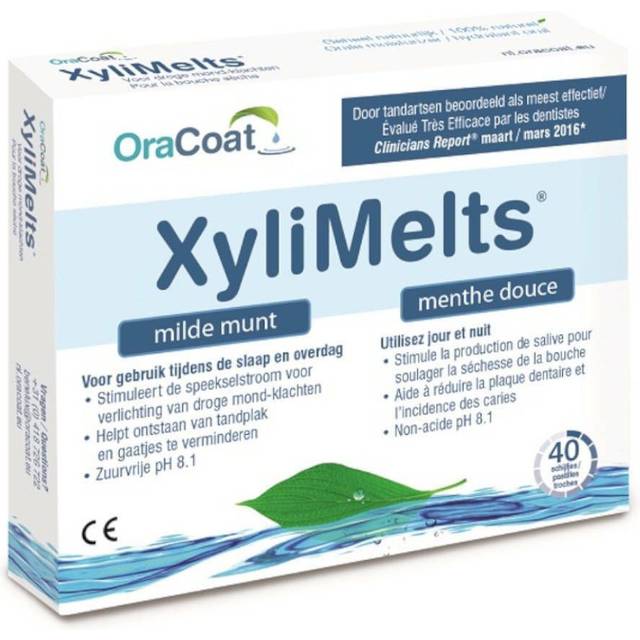 OraCoat XyliMelts sugtabletter Muntorrhet Mild Mint Xylitol 40 st.
