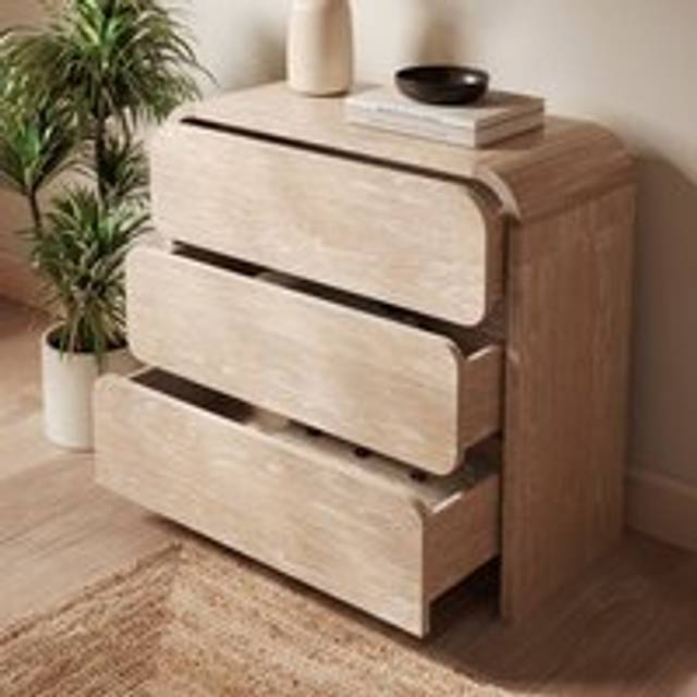 Bennett 3 Drawer Chest - Whitewashed Wood