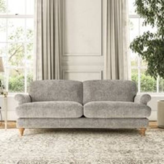 Evie Large 3 Seater Sofa - Chunky Chenille Silver