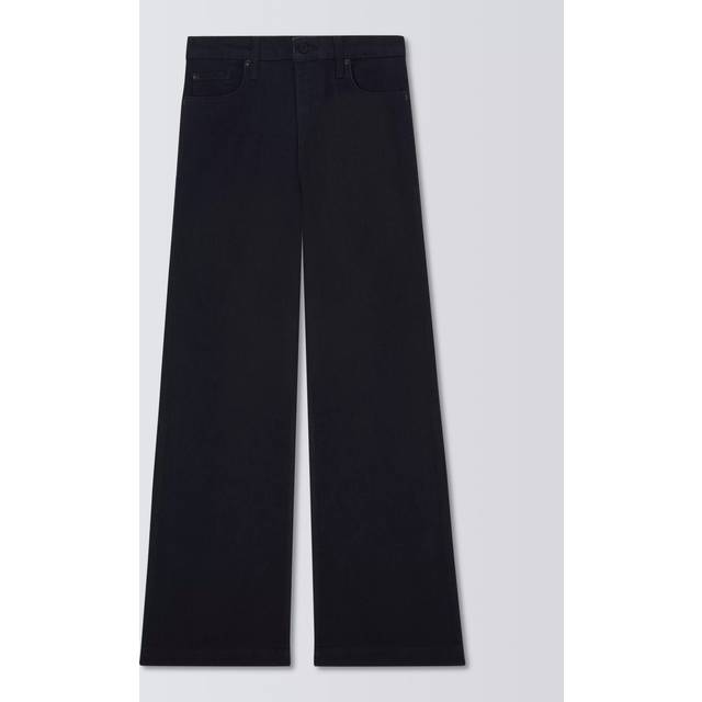 John Lewis High Waist Wide Leg Jeans, Black Wash