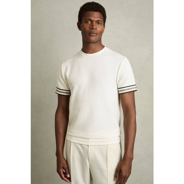 Reiss Emmerson Tape-Cuff Textured T-Shirt