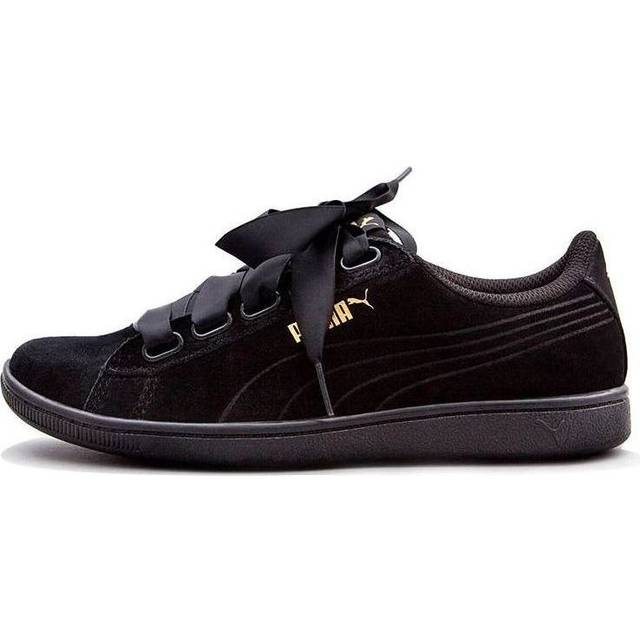 (WMNS) PUMA Vikky Ribbon Satin Black 366416-01 - 5.5